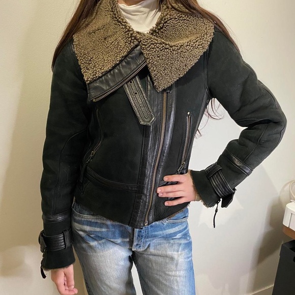 Vintage Topshop Sheepskin Jacket, Huge Collar - Picture 4 of 5